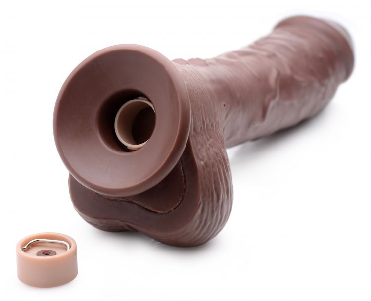 LOADZ 8.5IN VIBRATING DILDO SQUIRTING DARK