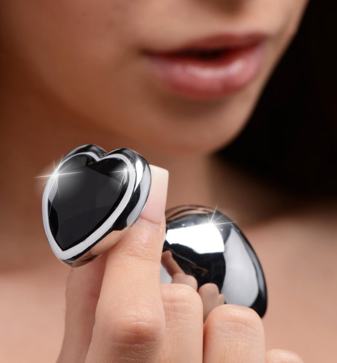 BOOTY SPARKS BLACK HEART GEM ANAL PLUG MEDIUM