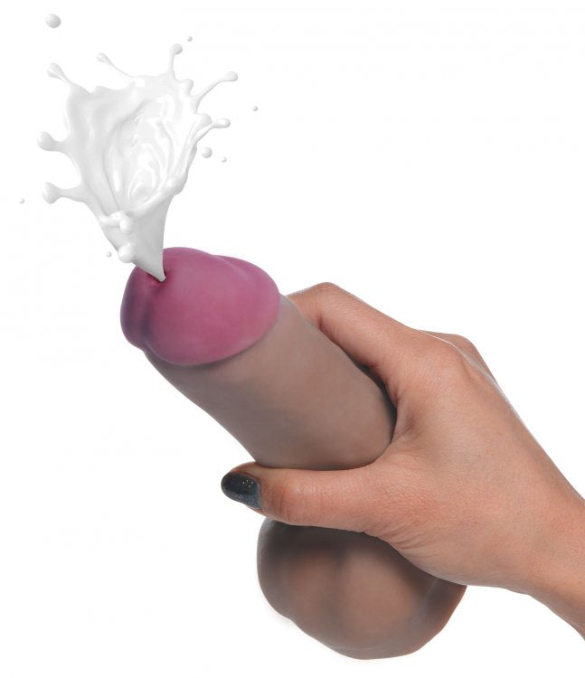 LOADZ 7IN DUAL DENSITY SQUIRTING DILDO DARK
