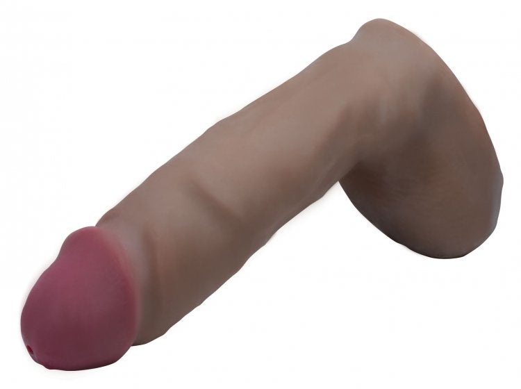 LOADZ 8IN DUAL DENSITY SQUIRTING DILDO DARK