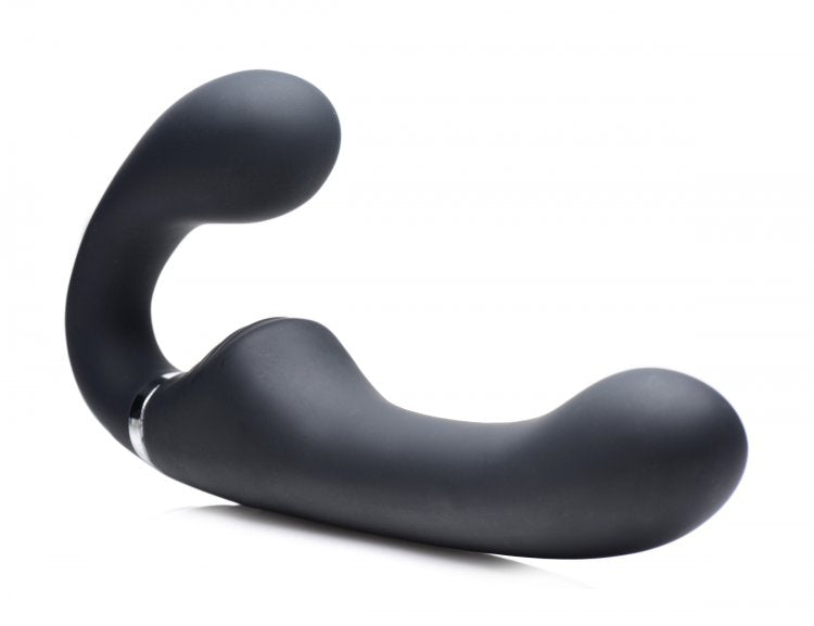 STRAP U MIGHTY RIDER 10X VIBRATING STRAPLESS STRAP-ON BLACK