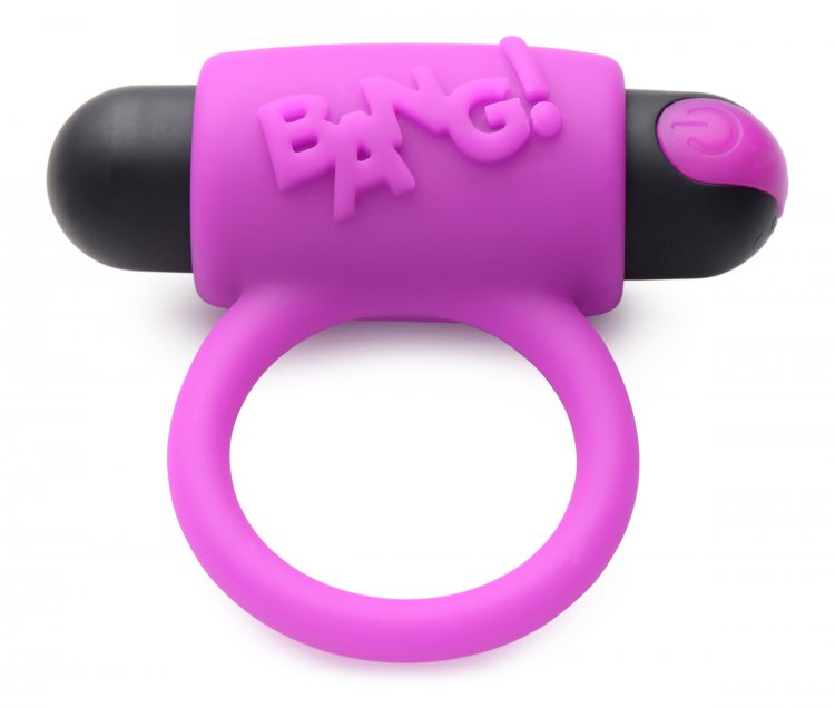 Bang! Couples Love Ring, Finger Vibe, Bullet & Blindfold Kit – Purple