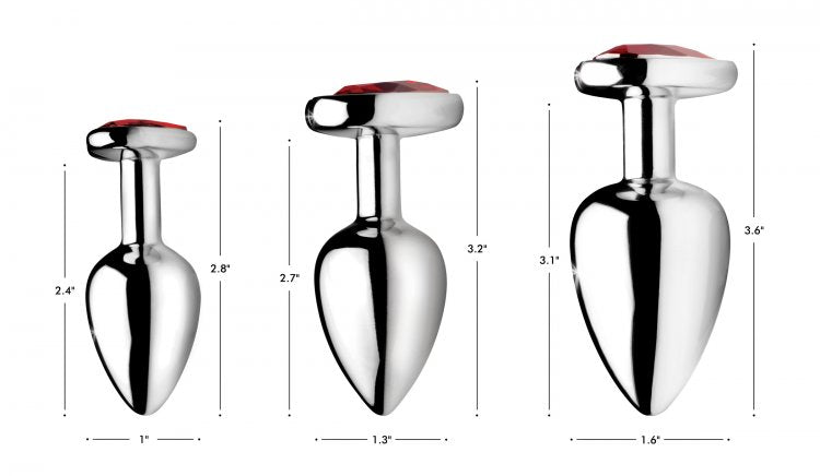 BOOTY SPARKS RED HEART GEM ANAL PLUG SET