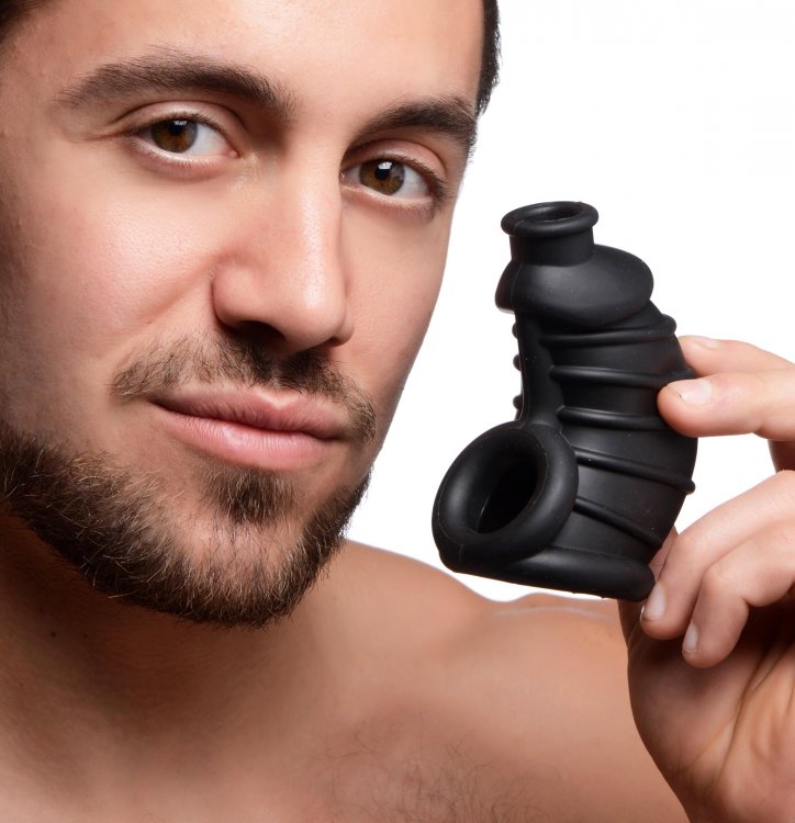 MASTER SERIES DARK CHAMBER SILICONE CHASTITY CAGE