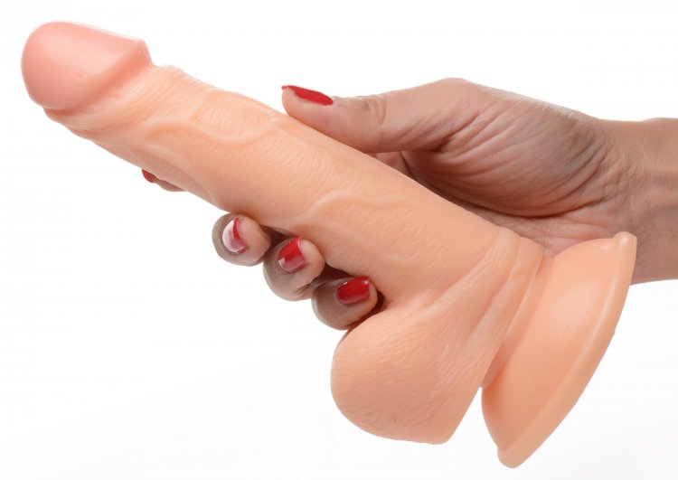 POP 6.5IN DILDO W/ BALLS LIGHT
