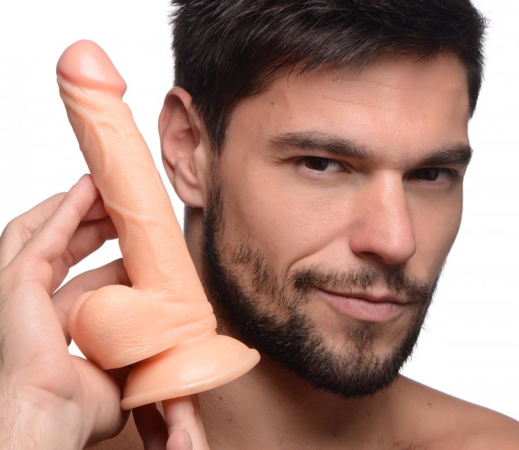 POP 6.5IN DILDO W/ BALLS LIGHT