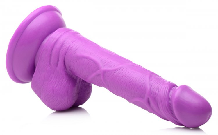 POP 6.5IN DILDO W/ BALLS PURPLE