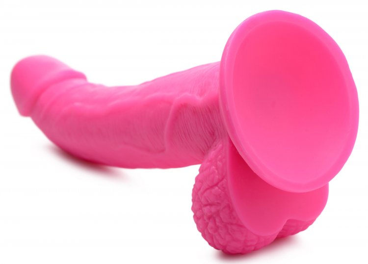 POP 7.5IN DILDO W/ BALLS PINK