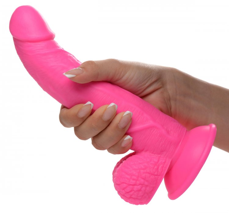 POP 7.5IN DILDO W/ BALLS PINK