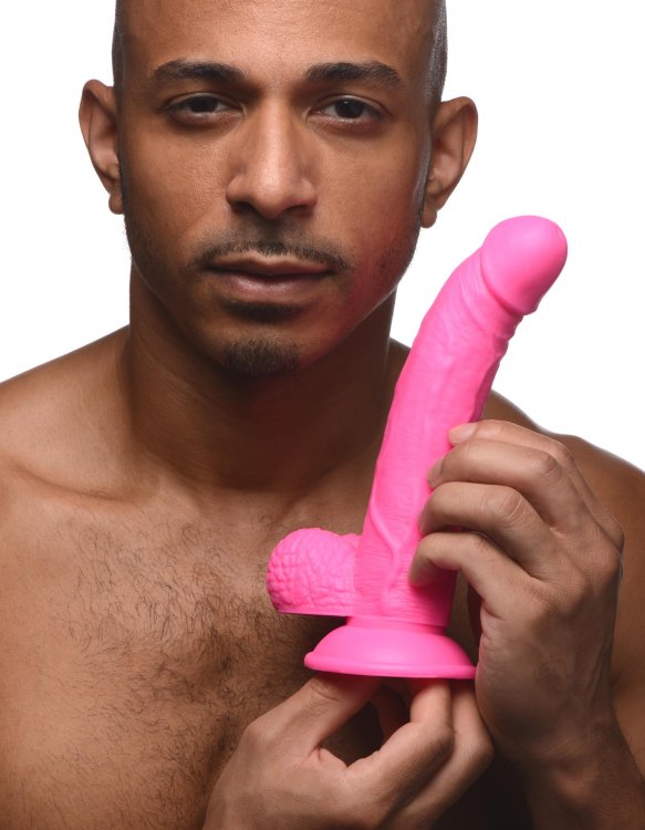 POP 7.5IN DILDO W/ BALLS PINK