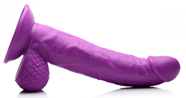 POP 7.5IN DILDO W/ BALLS PURPLE