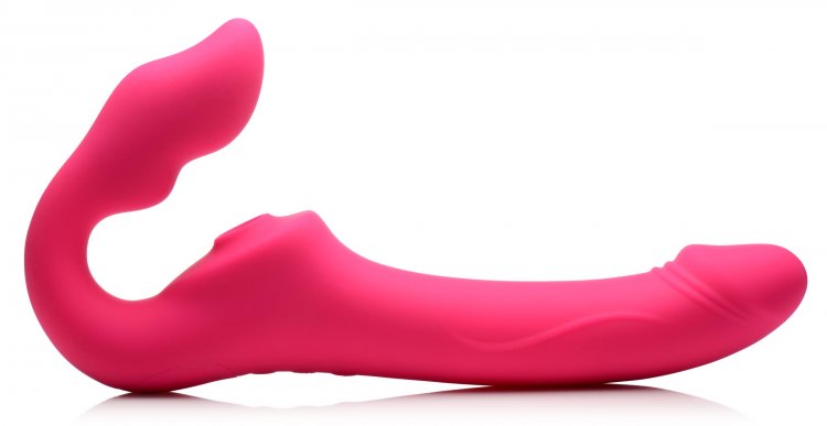 STRAP U LICKING & VIBRATING STRAPLESS STRAP-ON W/ REMOTE