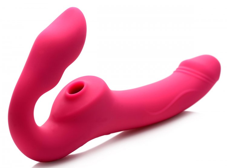 STRAP U LICKING & VIBRATING STRAPLESS STRAP-ON W/ REMOTE