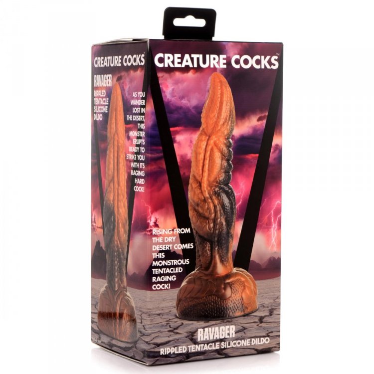 CREATURE COCKS RAVAGER RIPPLED TENTACLE SILICONE DILDO