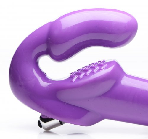 STRAP U 7X REVOLVER THICK VIBRATING STRAPLESS STRAP-ON PURPLE