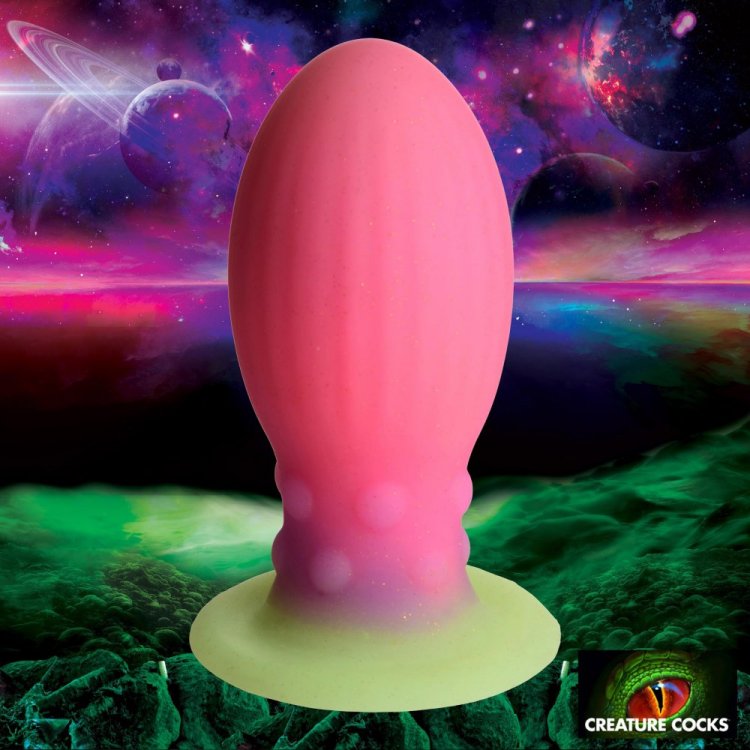 CREATURE COCKS XENO XL EGG GLOW IN THE DARK SILICONE EGG