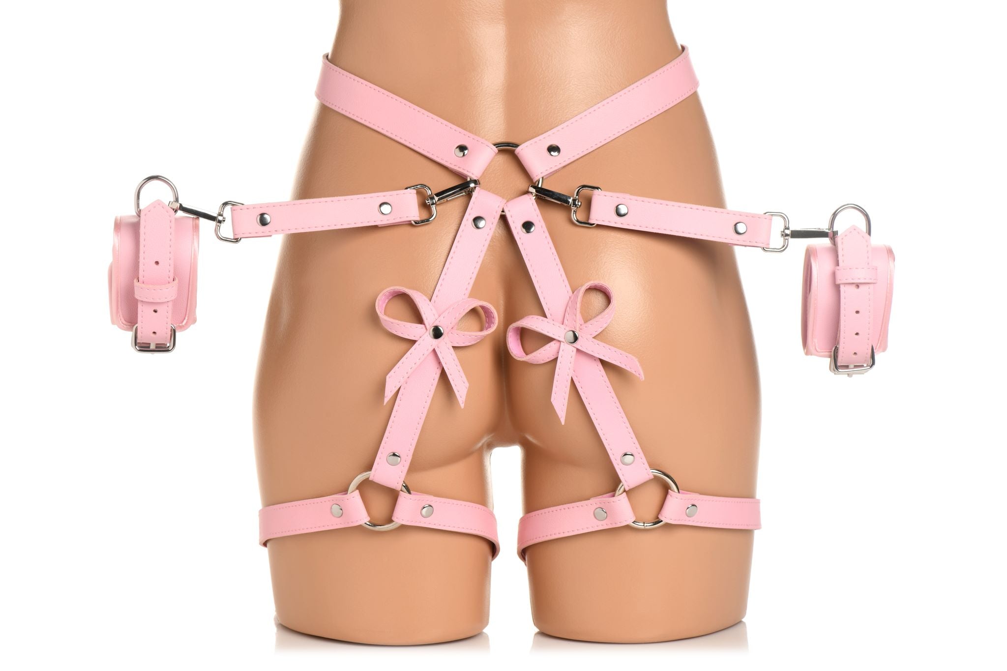 STRICT BONDAGE HARNESS W/ BOWS PINK XL/2XL