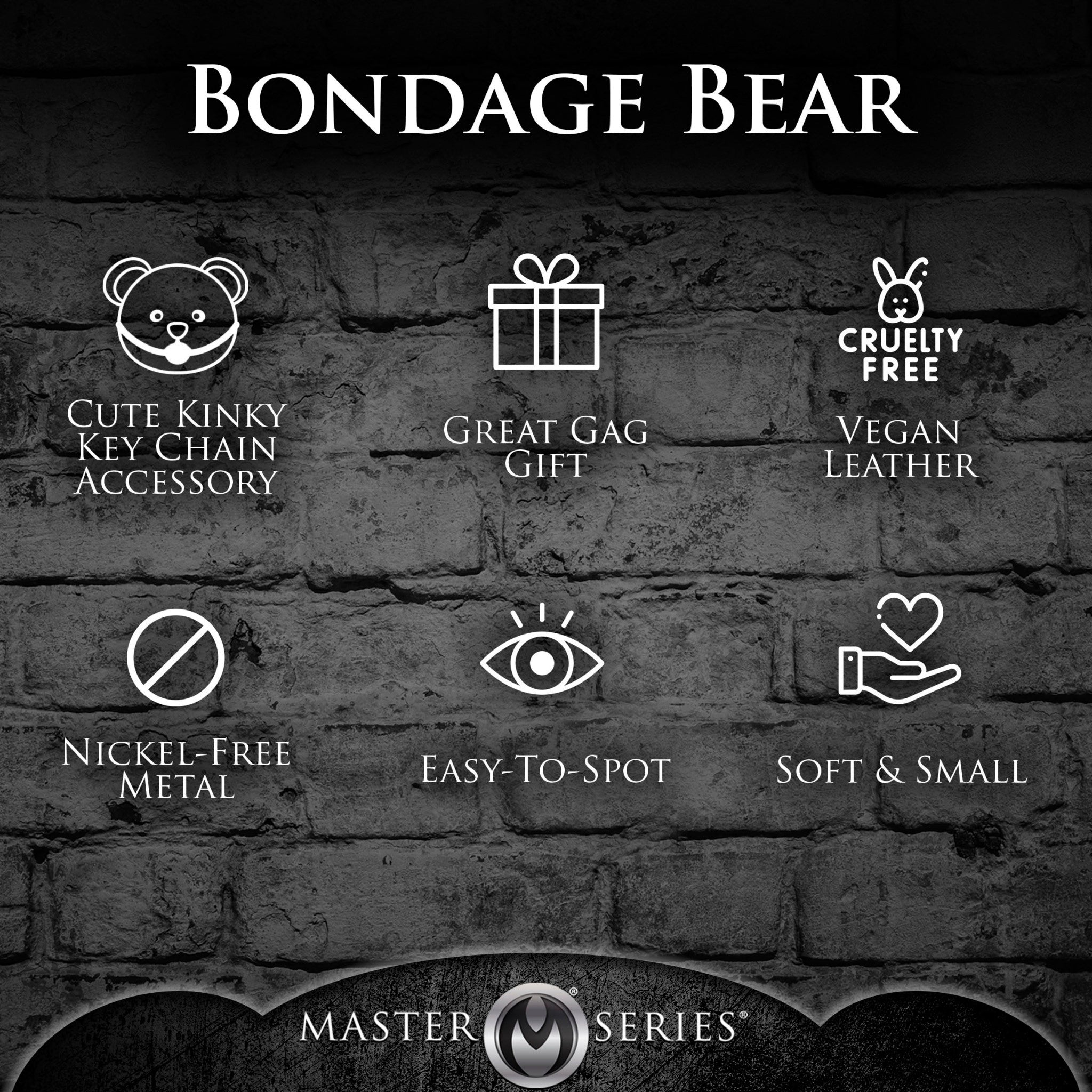 MASTER SERIES GAGGED TEDDY BEAR KEYCHAIN