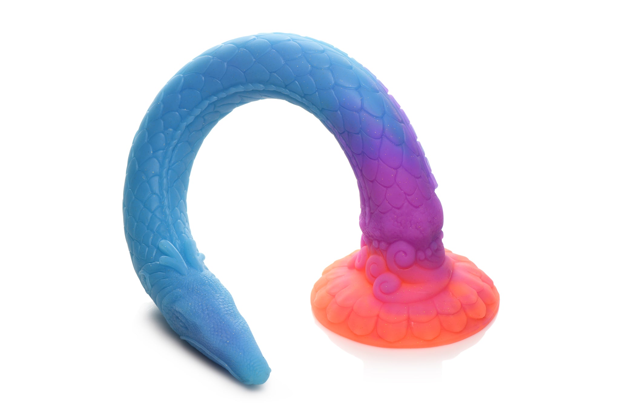 CREATURE COCKS MAKARA GLOW IN THE DARK SILICONE SNAKE DILDO