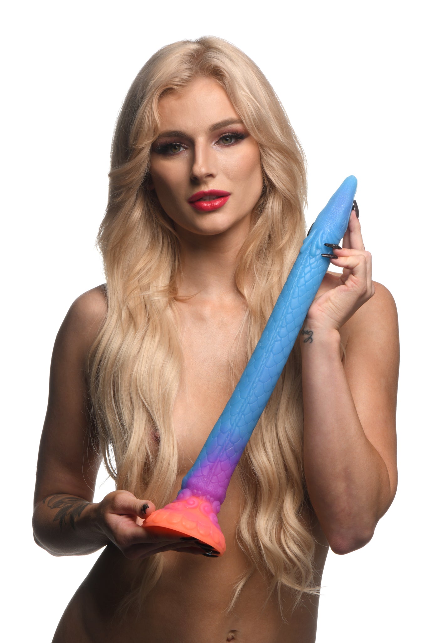 CREATURE COCKS MAKARA GLOW IN THE DARK SILICONE SNAKE DILDO