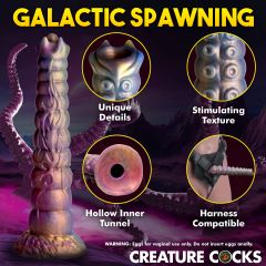 CREATURE COCKS DEEP INVADER TENTACLE OVIPOSITOR SILICONE DILDO W/ EGGS