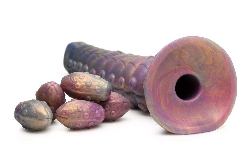 CREATURE COCKS DEEP INVADER TENTACLE OVIPOSITOR SILICONE DILDO W/ EGGS