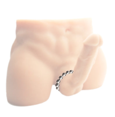 MASTER SERIES STAINLESS STEEL BEADED COCK RING 1.75IN