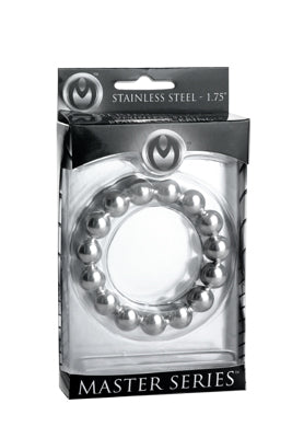 MASTER SERIES STAINLESS STEEL BEADED COCK RING 1.75IN