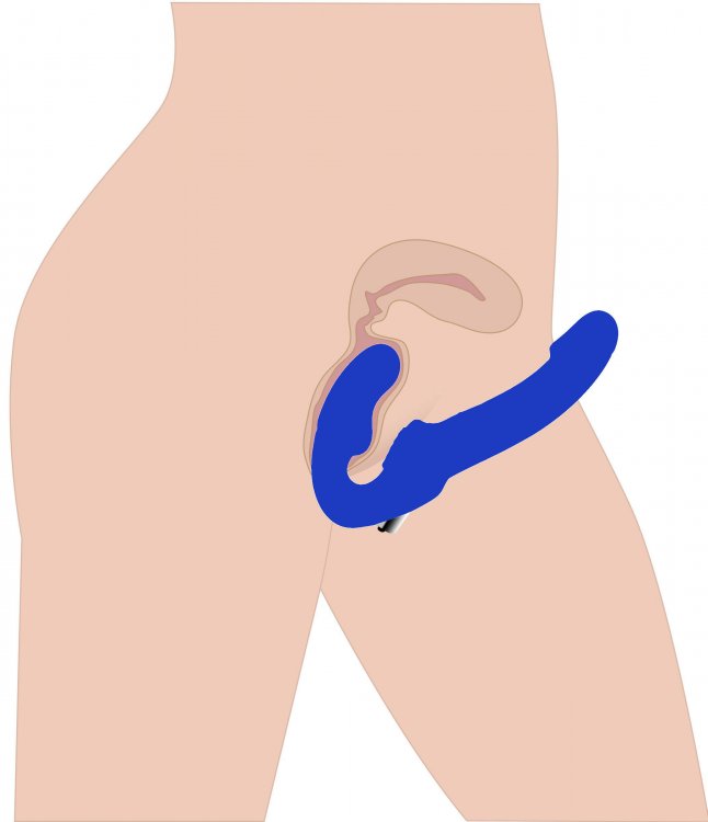 STRAP U REVOLVER STRAPLESS STRAP ON DILDO BLUE