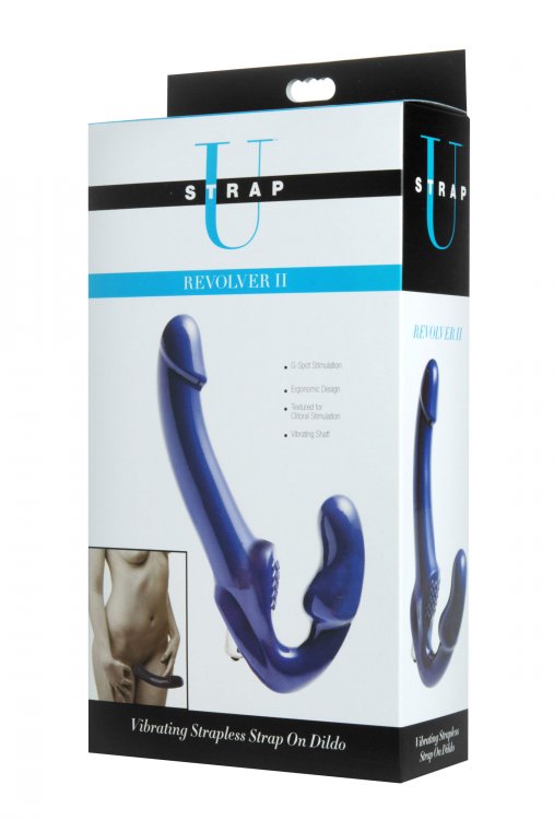 STRAP U REVOLVER STRAPLESS STRAP ON DILDO BLUE