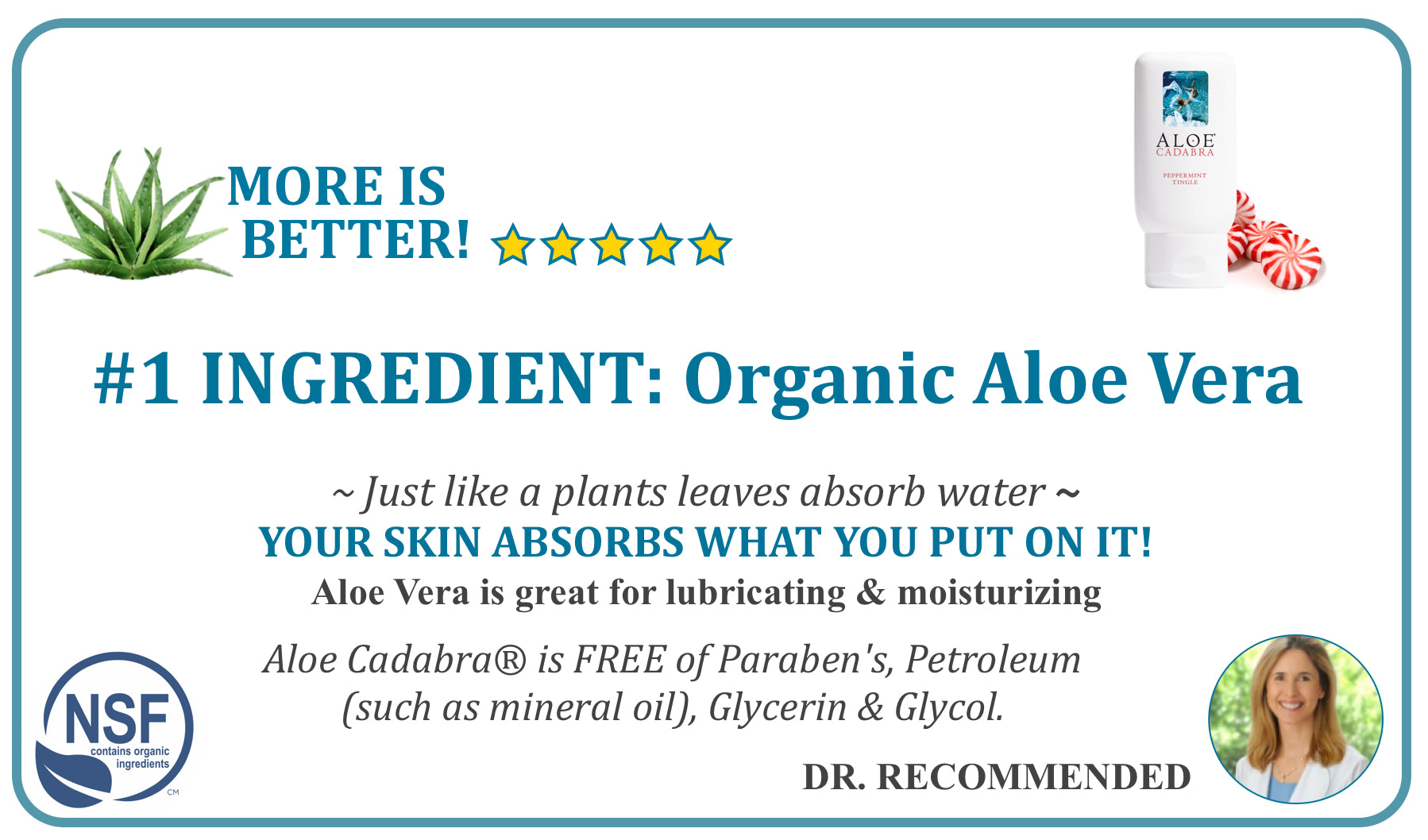 ALOE CADABRA ORGANIC LUBE PEPPERMINT 2.5 OZ