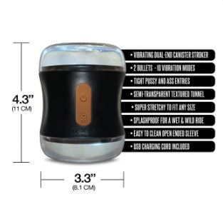 MSTR B8 CLEAR VIEW VIBE DUAL DUAL END STROKER DOUBLE PLAY PRO