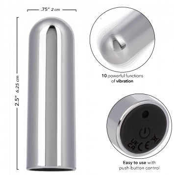 10-Function Rechargeable Bullet – Silver