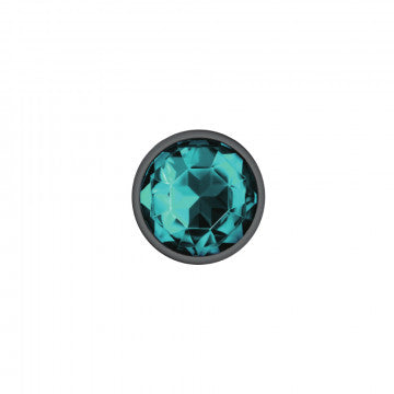 CHEEKY CHARMS ROUND TEAL SMALL GUNMETAL BUTT PLUG