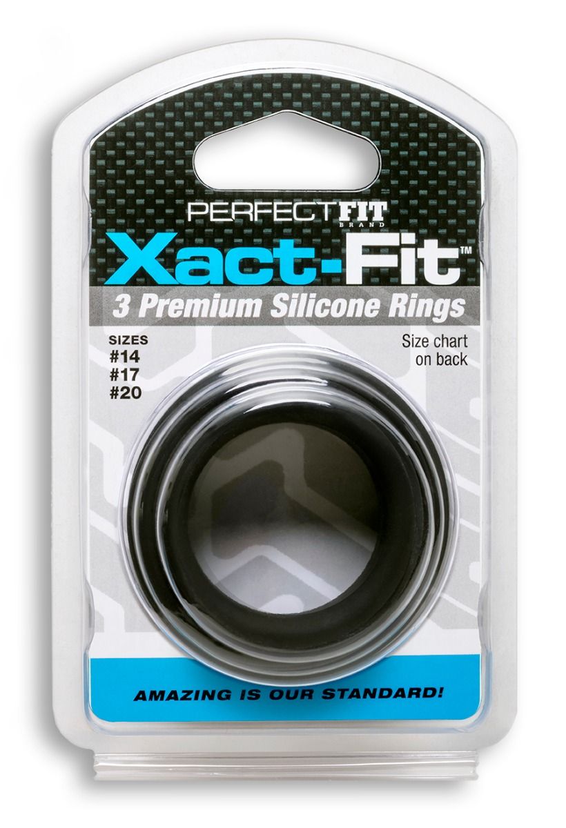 XACT FIT SILICONE RINGS #14 #17 #20 BLACK