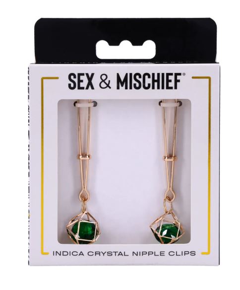 SEX & MISCHIEF INDICA CRYSTAL NIPPLE CLIPS