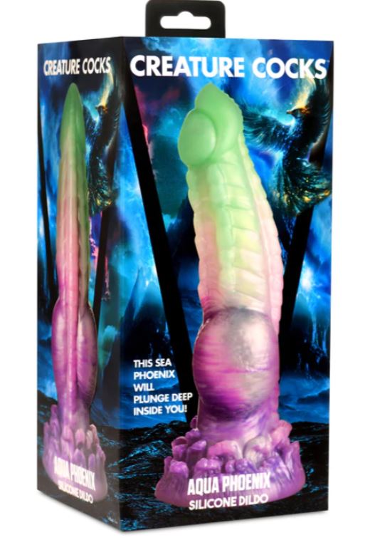 CREATURE COCKS AQUA PHOENIX SILICONE DILDO