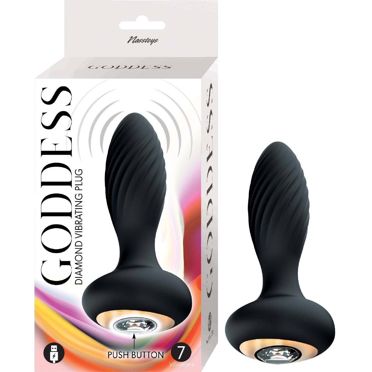 Goddess Diamond Vibrating Plug – Black