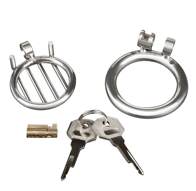 STAINLESS STEEL INVERTED MICRO JAIL TIME CHASTITY CAGE