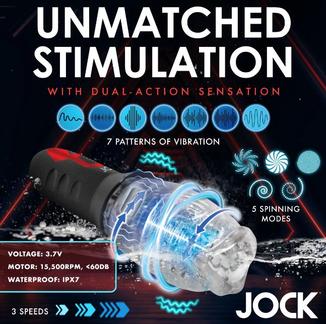 JOCK SPINNING & VIBRATING MASTURBATOR