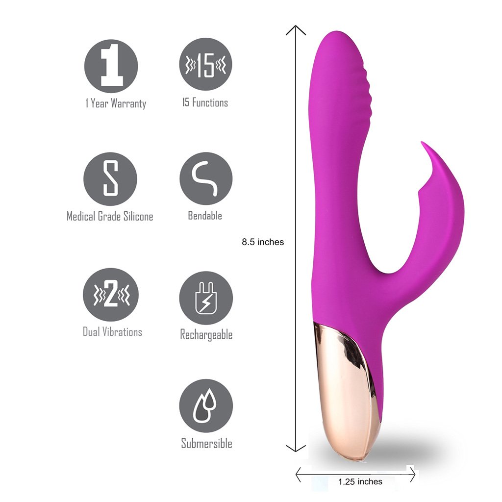 SKYLER SILICONE BENDABLE PURPLE RABBIT