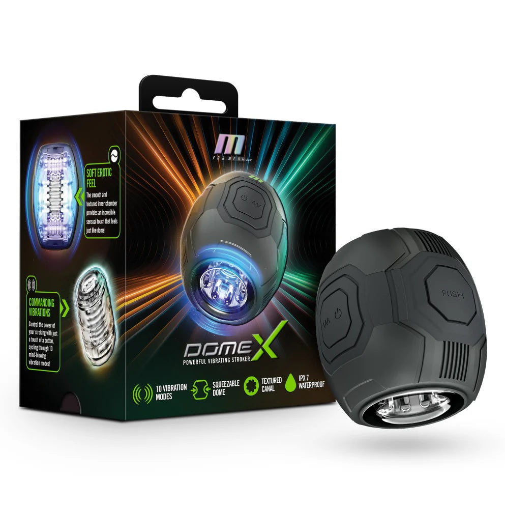 M FOR MEN DOME X VIBRATING MASTURBATOR BLACK