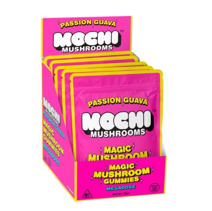 Mochi Magic Mushroom Gummies – Passion Guava, 5-Pack Display