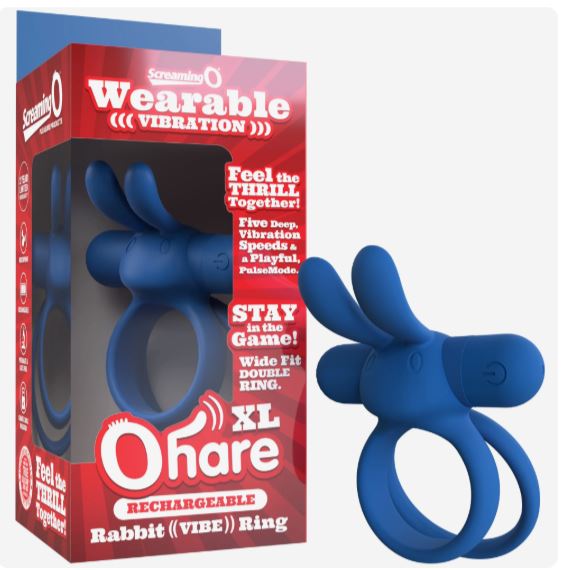 SCREAMING RECHARGEABLE O OHARE XL VIBRATING RING BLUE