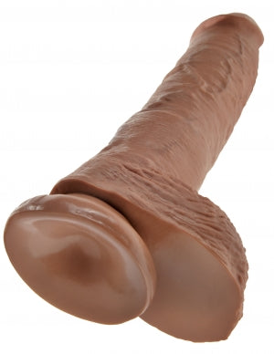 King Cock 10" Cock With Balls – Tan