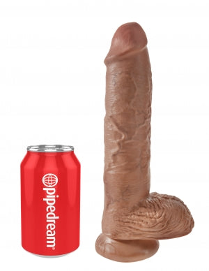 King Cock 10" Cock With Balls – Tan