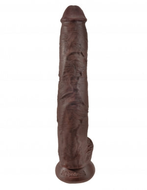 King Cock 14" Cock With Balls – Brown