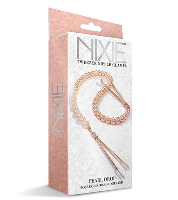 NIXIE ADJUSTABLE TWEEZER CLIPS WITH PEARLS ROSE GOLD
