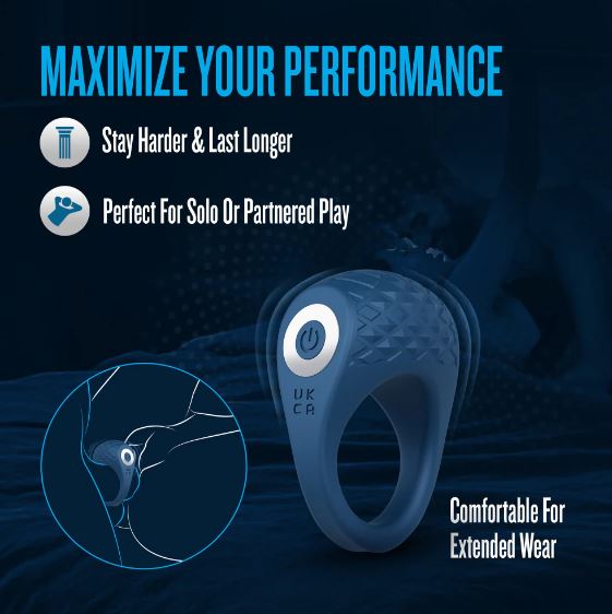 PERFORMANCE PLUS FLEX PRO VIBRATING COCK RING BLUE