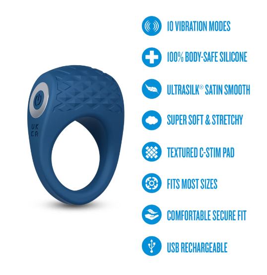PERFORMANCE PLUS FLEX PRO VIBRATING COCK RING BLUE